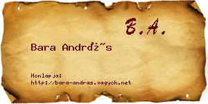 Bara András névjegykártya