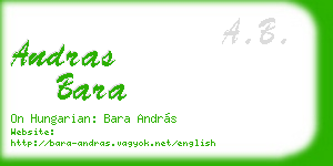 andras bara business card